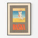 Koristejuliste vintage Baška Plage ja retro-tyyli