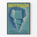 Vintage juliste Biotrigon – Retro seinäkoriste sinisenä