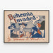 Bohemia Invaded, A. W. B. Lincolnin juliste vuodelta 1895 — kehystetty taidejuliste seinällä