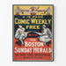 Vintage Boston Herald Sunnuntai Jester Sarjakuvalehti Viikoittainen Juliste