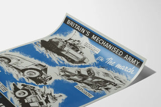 Britannian mekanisoidun armeijan vintagejuliste - sotilaskoriste seinälle