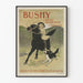 Vintage Bushy -juliste lapsesta ratsastamassa ja koirasta