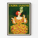 Vintage juliste Cachou Lajaunie naisesta tupakoimassa art deco
