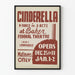 Retro teatterin Cinderella juliste, seinäkoriste vanhanaikainen
