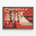 Vintage Juliste Cendrillon koristeellinen punaisena ja mustana — kehystetty taideteos seinällä