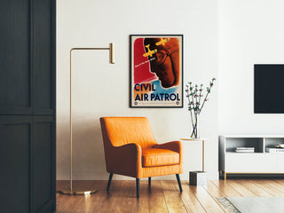 Vintage juliste Civil Air Patrol - seinäkoristelu ilmailusta