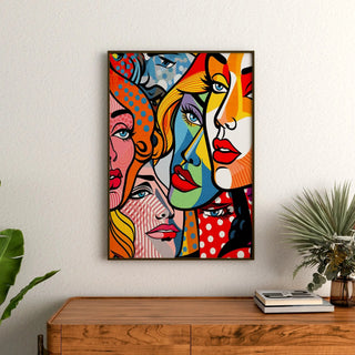Tableau Pop Art - Visages Fragmentés | Reproduction Tableau Décoration murale affiche copie