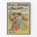 Vintagejuliste pyöristä ja autoista J. Malinge Angersissa