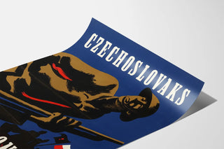 Vintagejuliste 'Tšekkoslovakit jatkavat' - Isänmaallinen seinäkoristelu