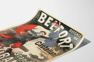 Vanha juliste Belfortin puolustus - Vintage-seinäkoristejuliste