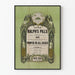 Vintage Juliste Doctor Ralph's Pills seinäkoristeeksi