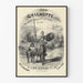 Juliste Don Quijote, T. Johannotin kuvittama, mustavalkoinen vintage-lyijykynäpiirros