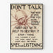 Vintage-sotajuliste - Älä puhu, vakoojat kuuntelevat
