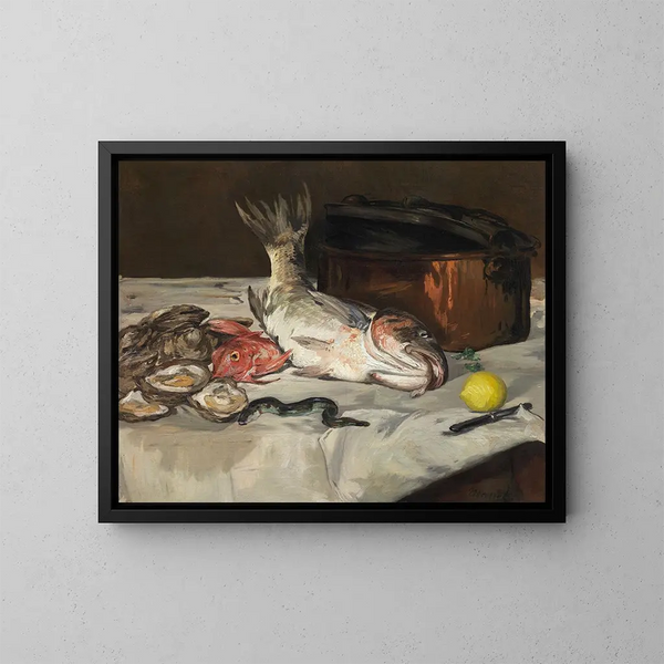 Luontokuvan kalat - Édouard Manet — kehystetty taideteos seinällä