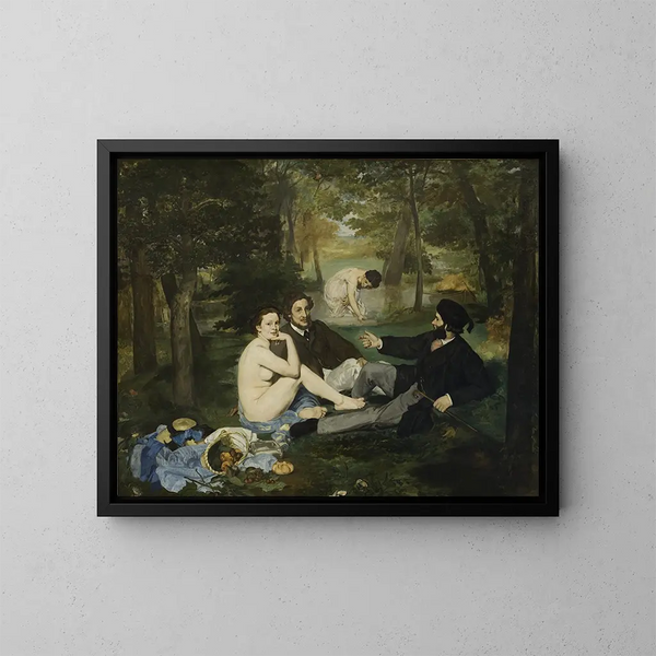 Lounas nurmikolla - Édouard Manet — kehystetty taideteos seinällä