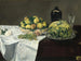 luonnonkuvaus meloneineen ja persikoineen - Édouard Manet — näkymä teoksesta