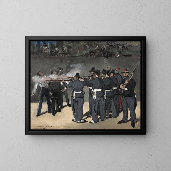 Keisari Maximilianin teloitus - Édouard Manet — kehystetty taideteos seinällä