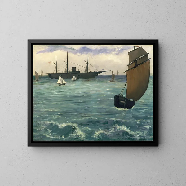 Le Kearsarge à Boulogne - Édouard Manet — kehystetty taideteos seinällä