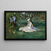 Perhe Monet heidän puutarhassaan Argenteuilissa - Édouard Manet — kehystetty taideteos seinällä