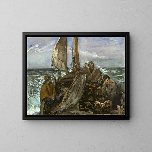 Les Travailleurs de la mer - Édouard Manet — kehystetty taideteos seinällä