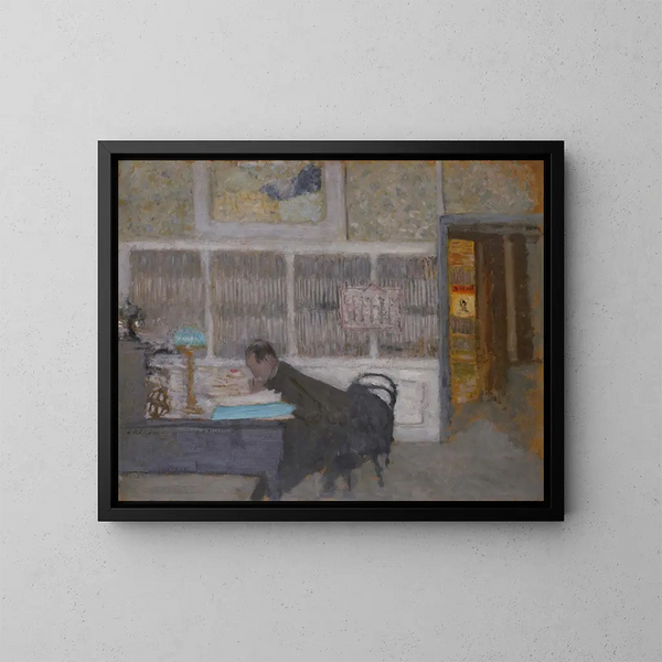 Au Revue Blanche, Félix Vallottonin muotokuva - Édouard Vuillard — kehystetty taideteos seinällä