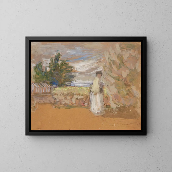 Nainen puutarhassa - Édouard Vuillard — kehystetty taideteos seinällä