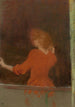 Nainen punaisessa - Édouard Vuillard — näkymä teoksesta