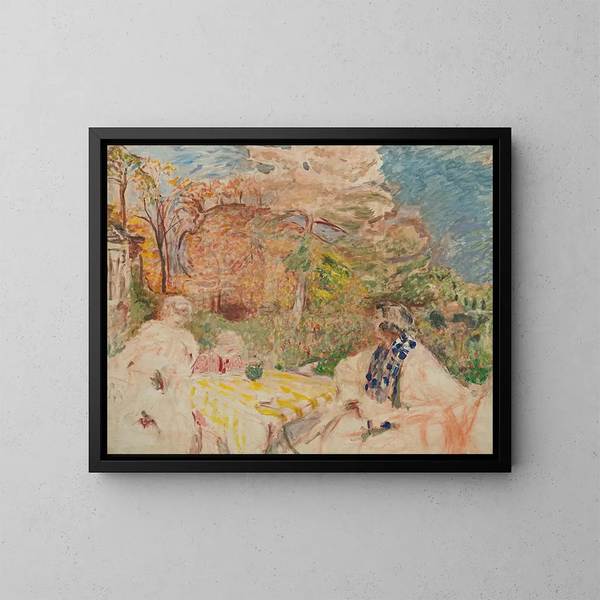 Naiset ja lapsi Clos de Cézanne - Édouard Vuillard — kehystetty taideteos seinällä
