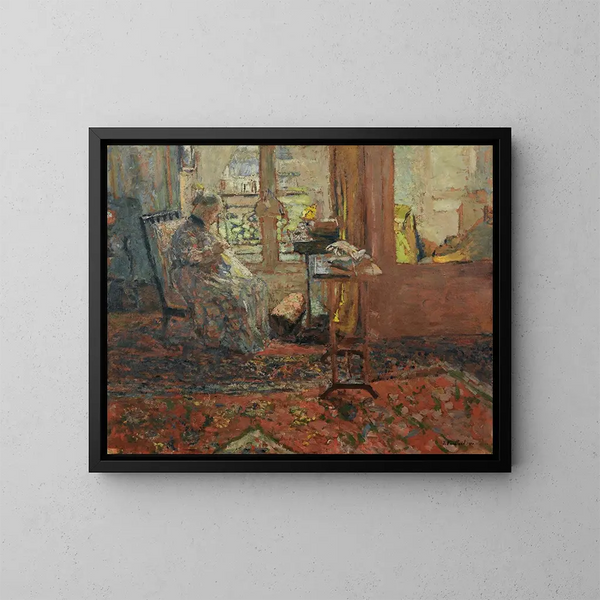 La Couseuse devant la fenêtre - Édouard Vuillard — kehystetty taideteos seinällä