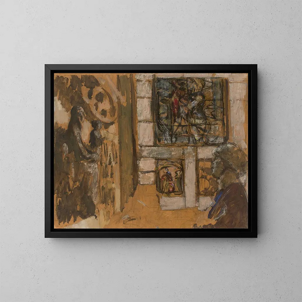 La Salle du Moyen Âge au Musée des Arts Décoratifs - Édouard Vuillard — kehystetty taideteos seinällä