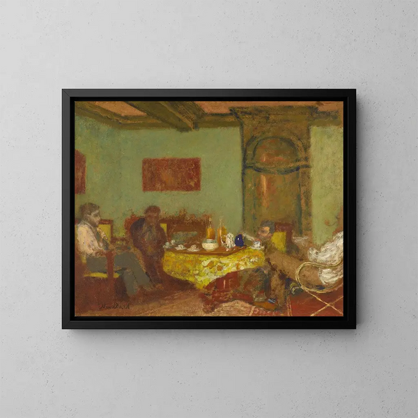 Keskustelu Natanson-Valvinsien luona - Édouard Vuillard — kehystetty taideteos seinällä