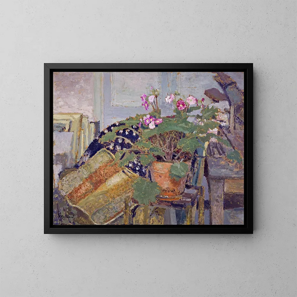 Le Pot de fleurs - Édouard Vuillard — kehystetty taideteos seinällä