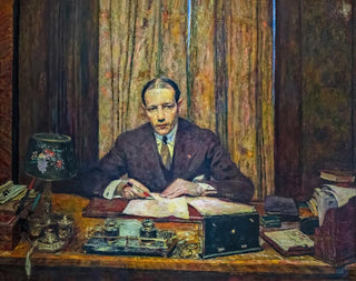 douard Vuillard - Lucien Rosengart at his work table.webp