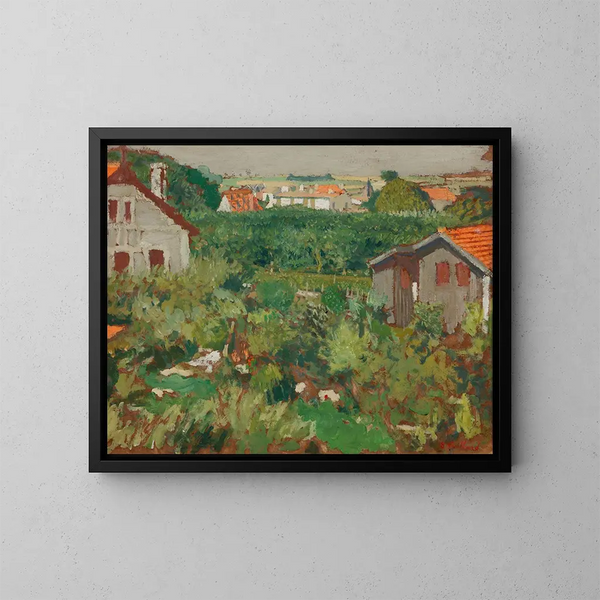 Maisonnettes dans un enclos - Édouard Vuillard — kehystetty taideteos seinällä