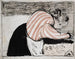 Vanha nainen kattamassa pöytää - Édouard Vuillard — näkymä teoksesta