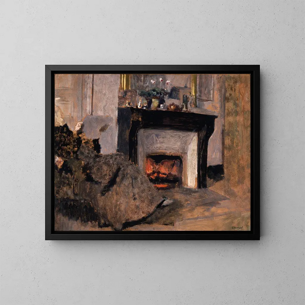 La Cheminée - Édouard Vuillard — kehystetty taideteos seinällä