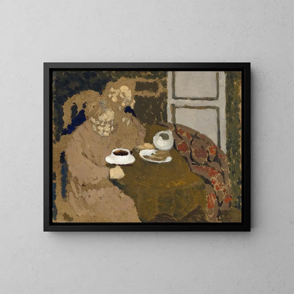 Kaksi naista juomassa kahvia - Édouard Vuillard — kehystetty taideteos seinällä