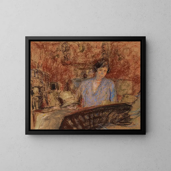 tutkimus Madame Lucien Sauphar'n muotokuvasta - Édouard Vuillard — kehystetty taideteos seinällä