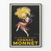 Vintage Juliste Cognac Monnet du Soleil dans un Verre