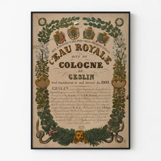 Vintage juliste Eau Royale de Cologne - historiallinen seinäkoriste