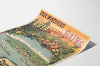 Vintage Juliste Eau Minérale Évian-les-Bains Source Cachat