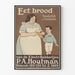 Vintagejuliste 'Eet Brood' herkulliseen seinäkoristukseen