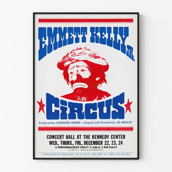 Circus Emmett Kelly Jr. -tyylinen vintagejuliste