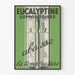 Vintagejuliste Eucalyptine alentaa lämpötilaa - retroseinäsuunnittelu