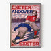 Vintage jalkapallo juliste US Exeter vs Andover - 7. marraskuuta
