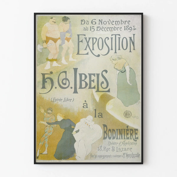 Vanha juliste näyttely H.G. Ibels 1894 seinäkoristelu vintage