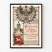 Vintage juliste Festessen Kaiser Wilhelm 1898 historiallinen seinäkoristelu