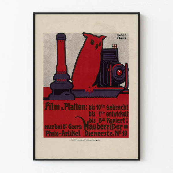 Vintage juliste valokuvasta, elokuvasta ja levyistä Rudolf Eberlestä