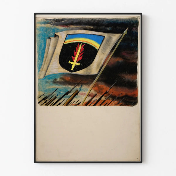 flag-with-flaming-sword-on-shield-motif