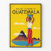 Vintage juliste Guatemala-matkasta - värikäs seinäkoriste